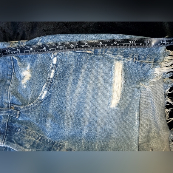 🤩❤️‍🔥 Edwin Distressed CAI Short Cut Off Jean Shorts Sz 27 - Picture 10 of 10